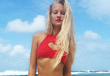 Heart Cut Out Halter Bikini Top