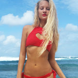 Heart Cut Out Halter Bikini Top