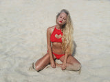 Heart Cut Out Halter Bikini Top