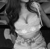 Daisy Festival Sweetheart Crop Top